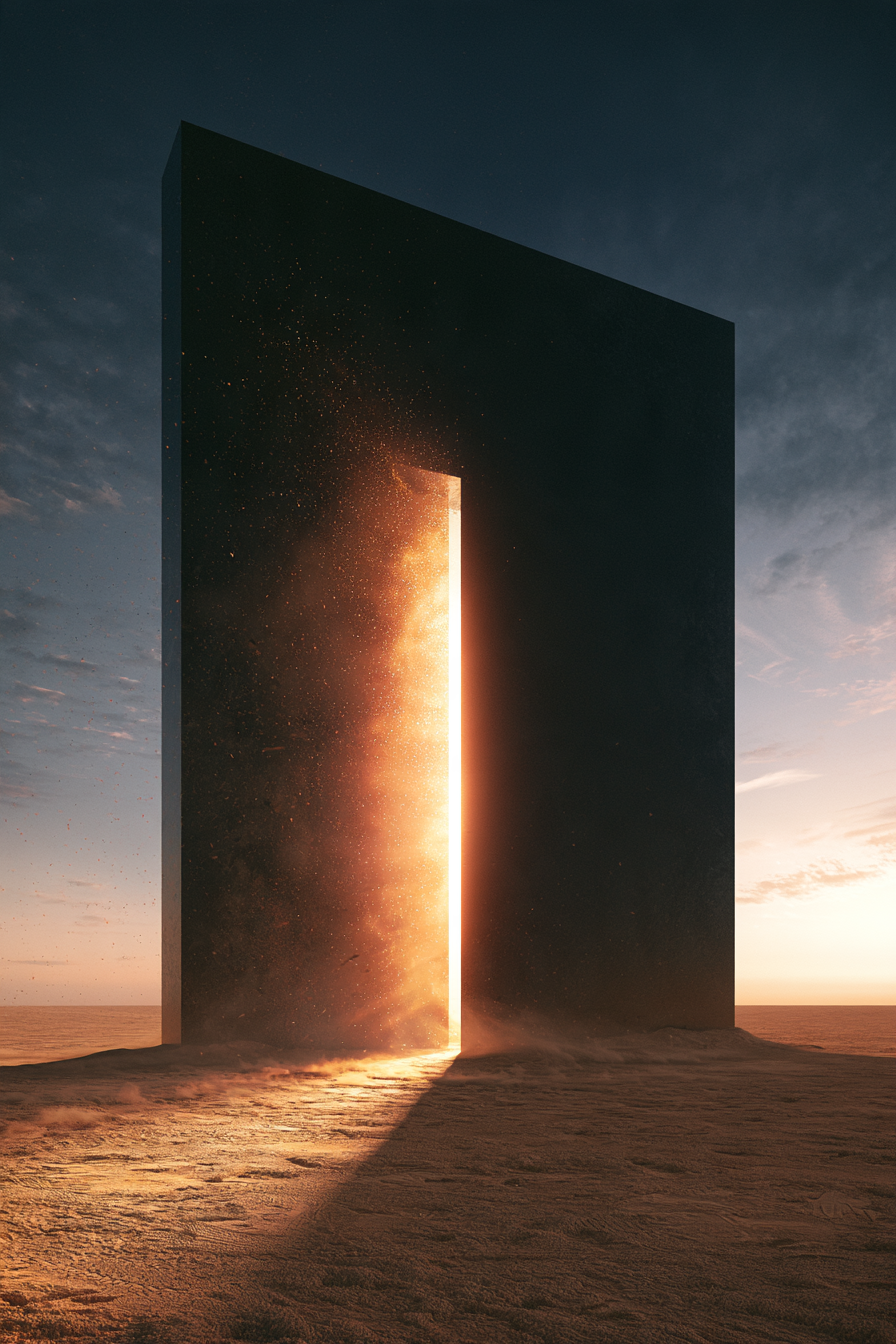 Das leuchtende Portal – digitale Kunst im Hochformat 2:3
