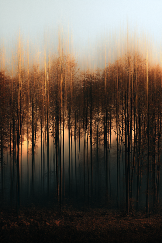 Wald aus Licht – digitale Kunst im Hochformat 2:3