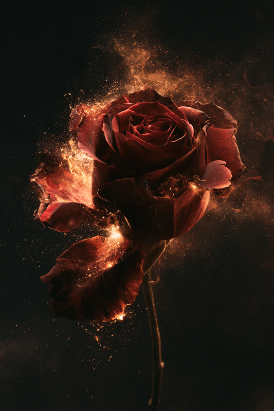 Rose der Glut – digitale Kunst im Hochformat 2:3