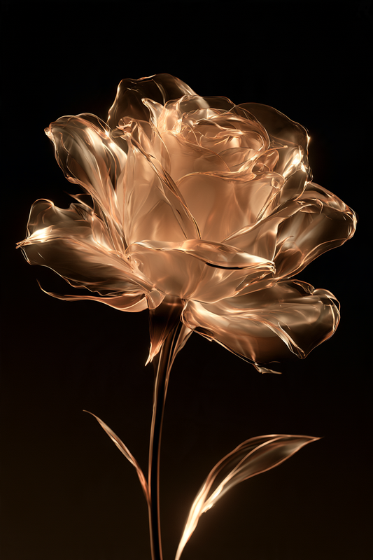 Goldene Blüte – digitale Kunst im Hochformat 2:3