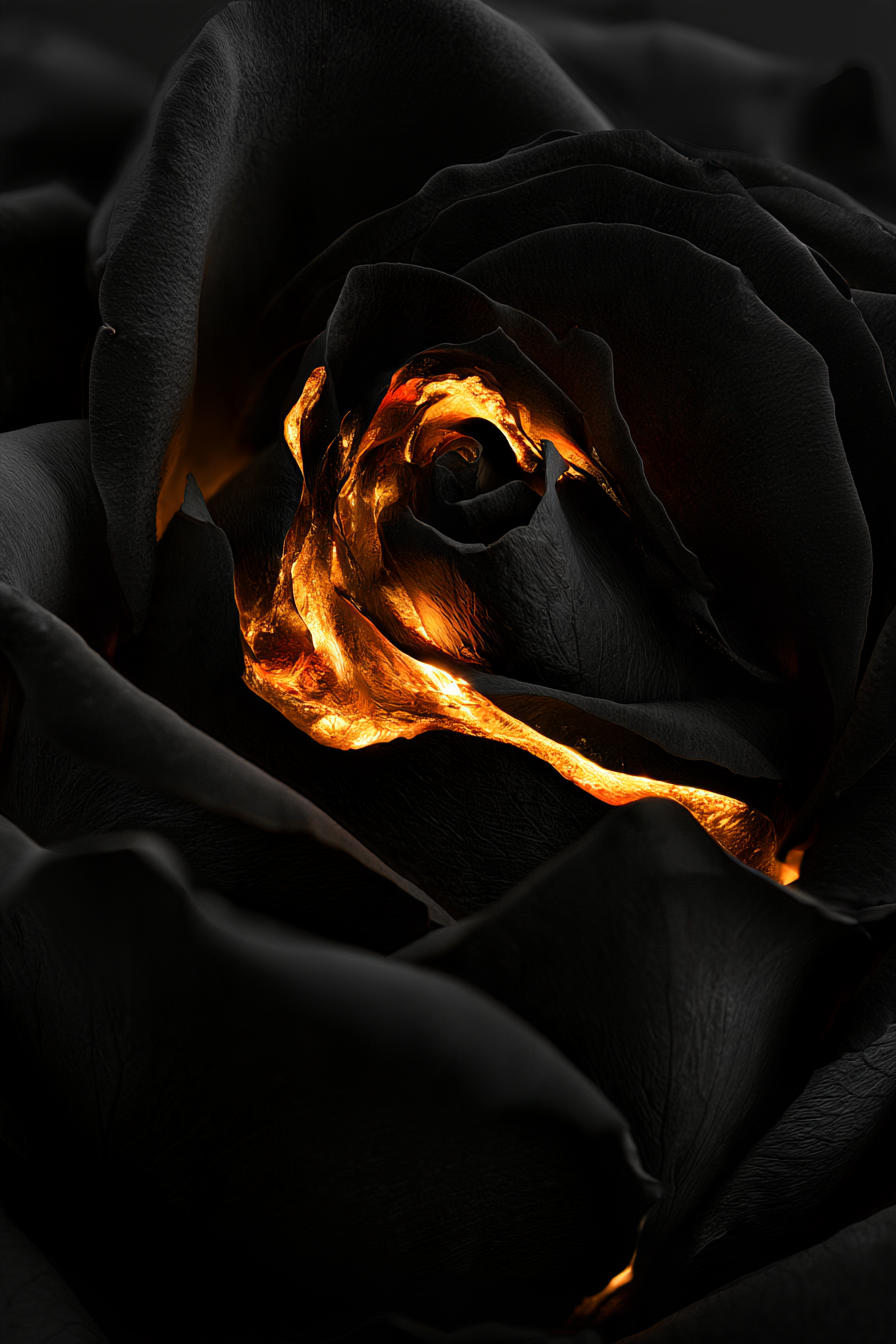 Feuer im Herzen der Rose in der Raumvorschau