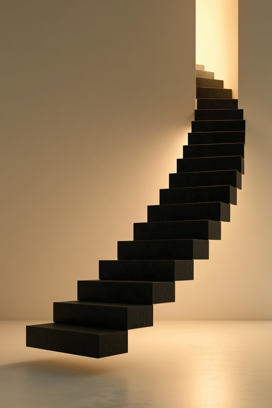 Treppe ins Ungewisse – digitale Kunst im Hochformat 2:3
