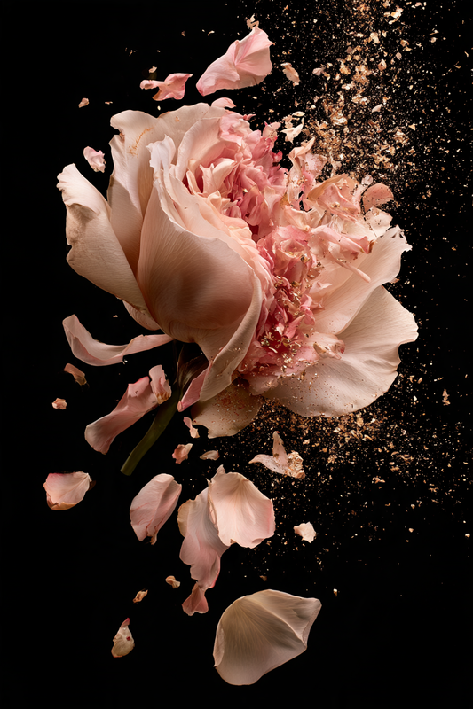 Blüte in Bewegung – digitale Kunst im Hochformat 2:3