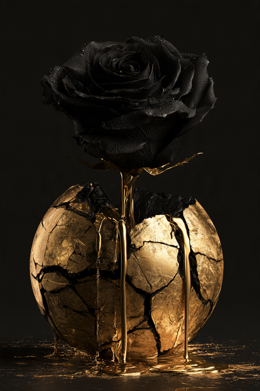 Rose aus der zerbrochenen Welt – digitale Kunst im Hochformat 2:3
