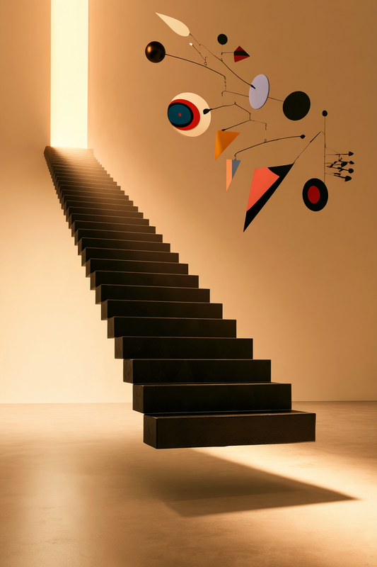 Aufstieg ins Gold – digitale Kunst im Hochformat 2:3