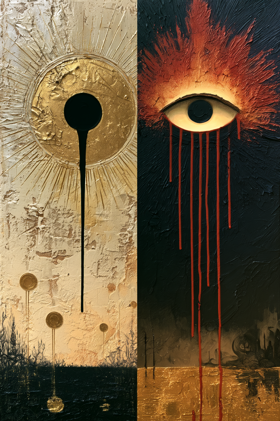 Sonne und Auge – digitale Kunst im Hochformat 2:3