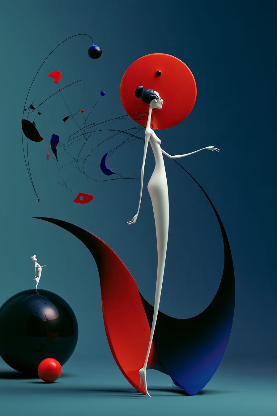 Schwebende Balance – digitale Kunst im Hochformat 2:3