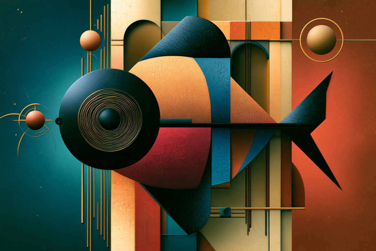 Fisch der Geometrie – digitale Kunst im Querformat 3:2