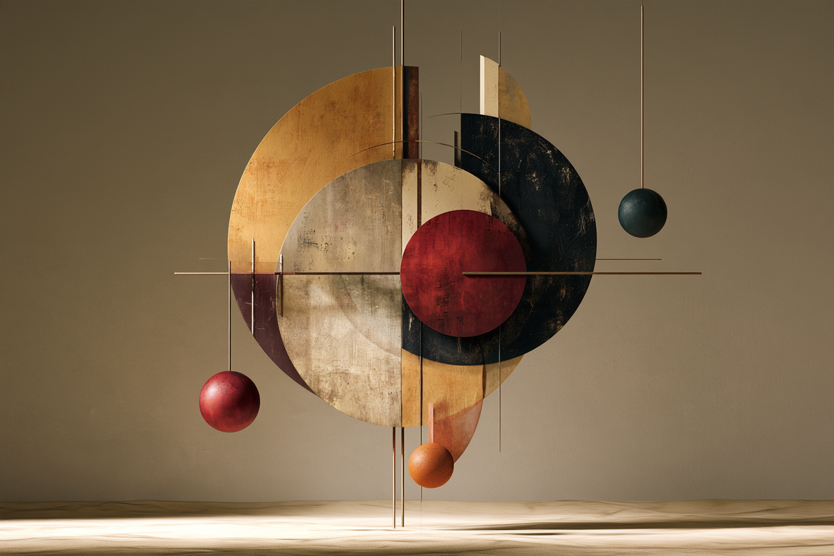 Goldener Mittelpunkt – digitale Kunst im Querformat 3:2