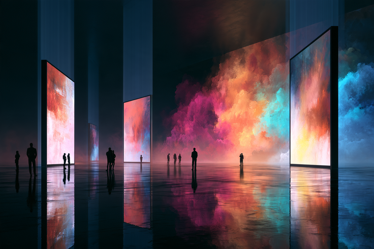 Halle aus Licht und Farbe – digitale Kunst im Querformat 3:2