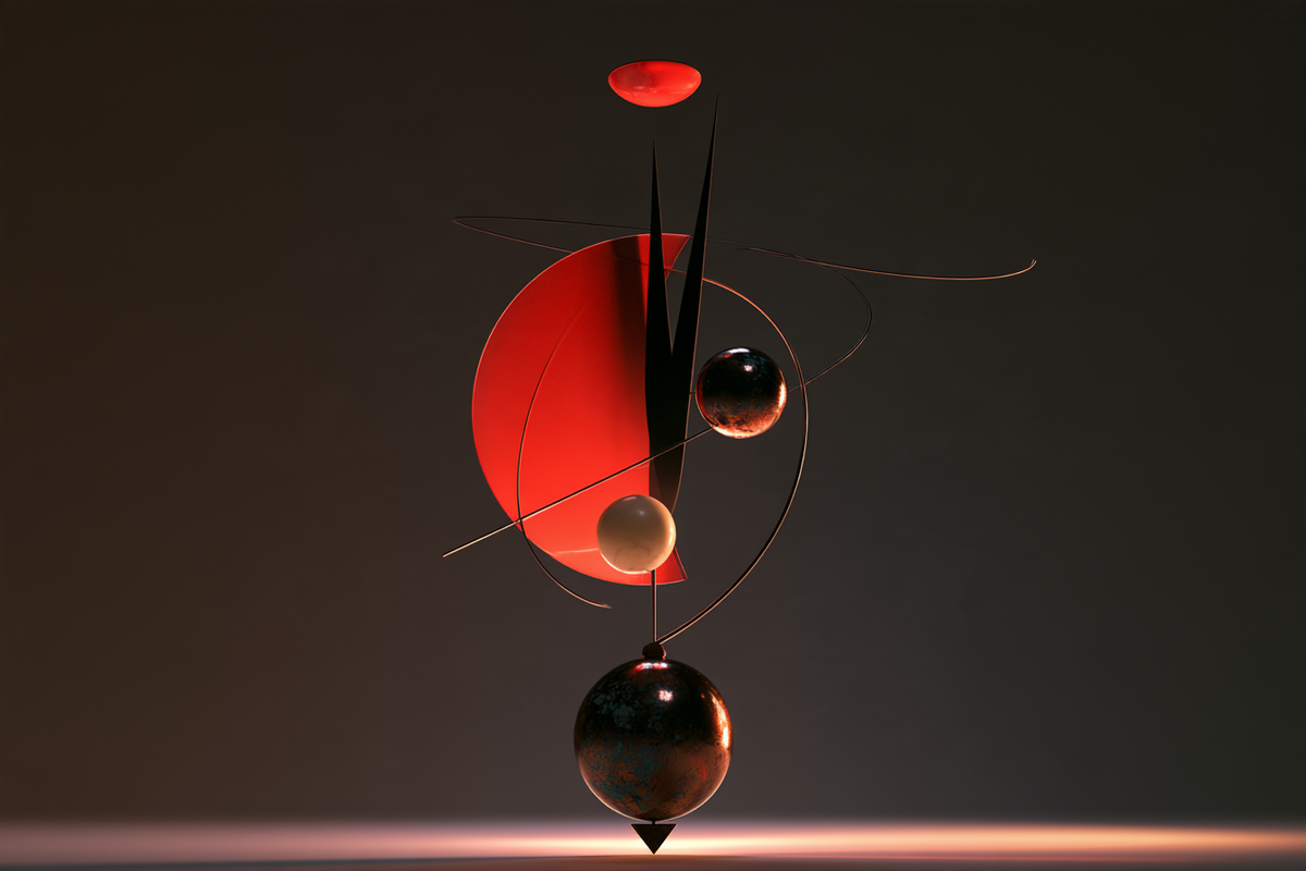 Balance in Rot in der Raumvorschau